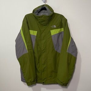 The North Face men's Green & Grey ski outdoor HyVent warm winter jacket in L